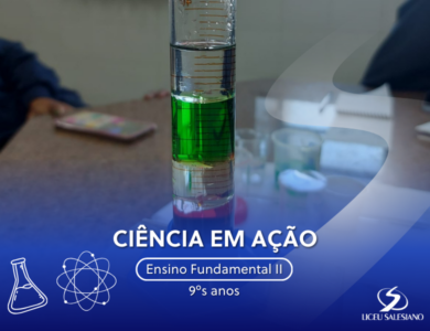 Ciência em Ação: Alunos do 9º ano exploram o mundo da densidade e misturas e Experimento do teste da chama